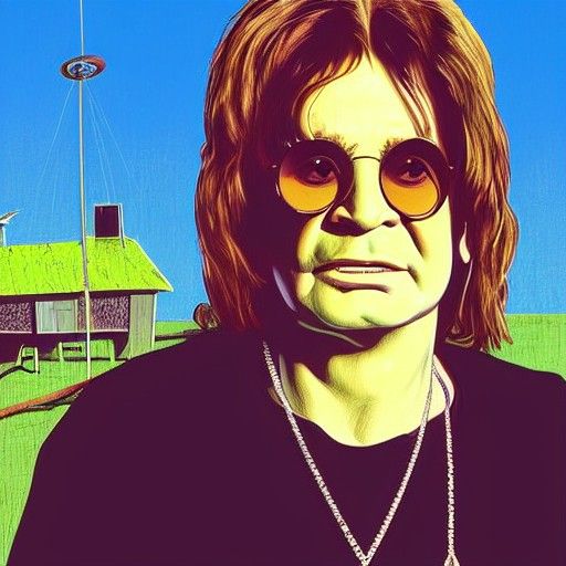 Ozzy Osbourne Portrait in Comic Book Style