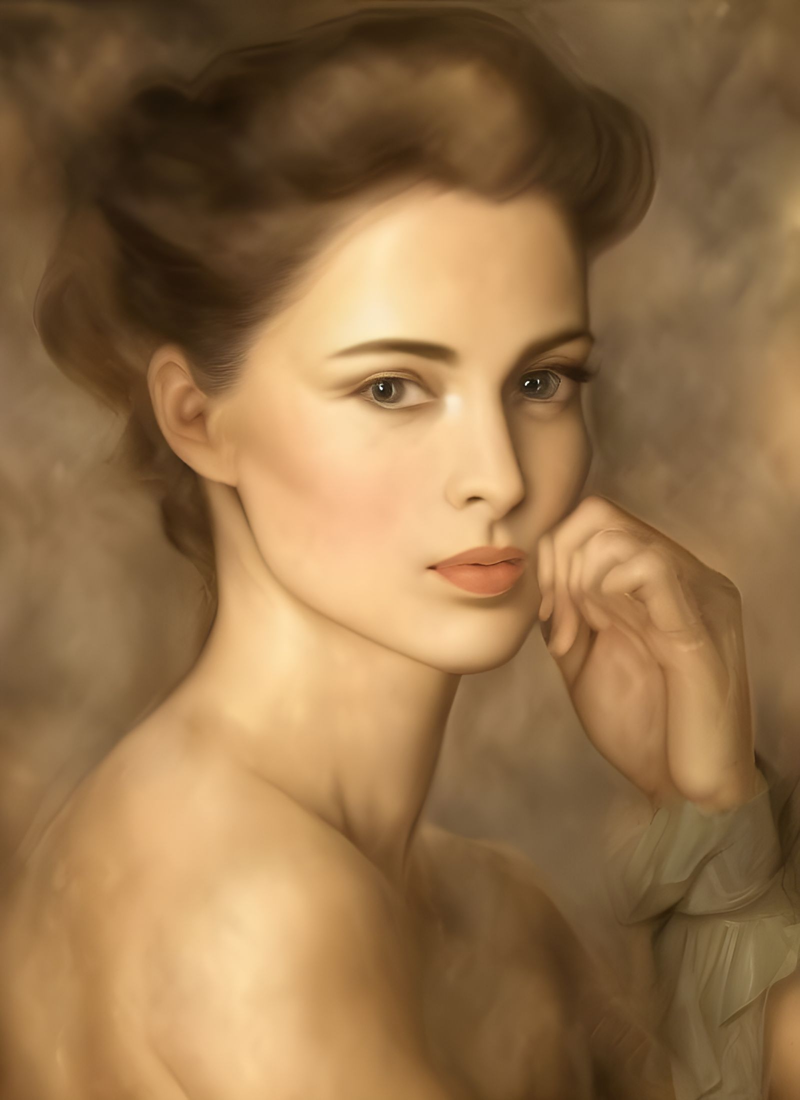Beautiful Woman Enjoying Tea: Photorealistic Portrait
