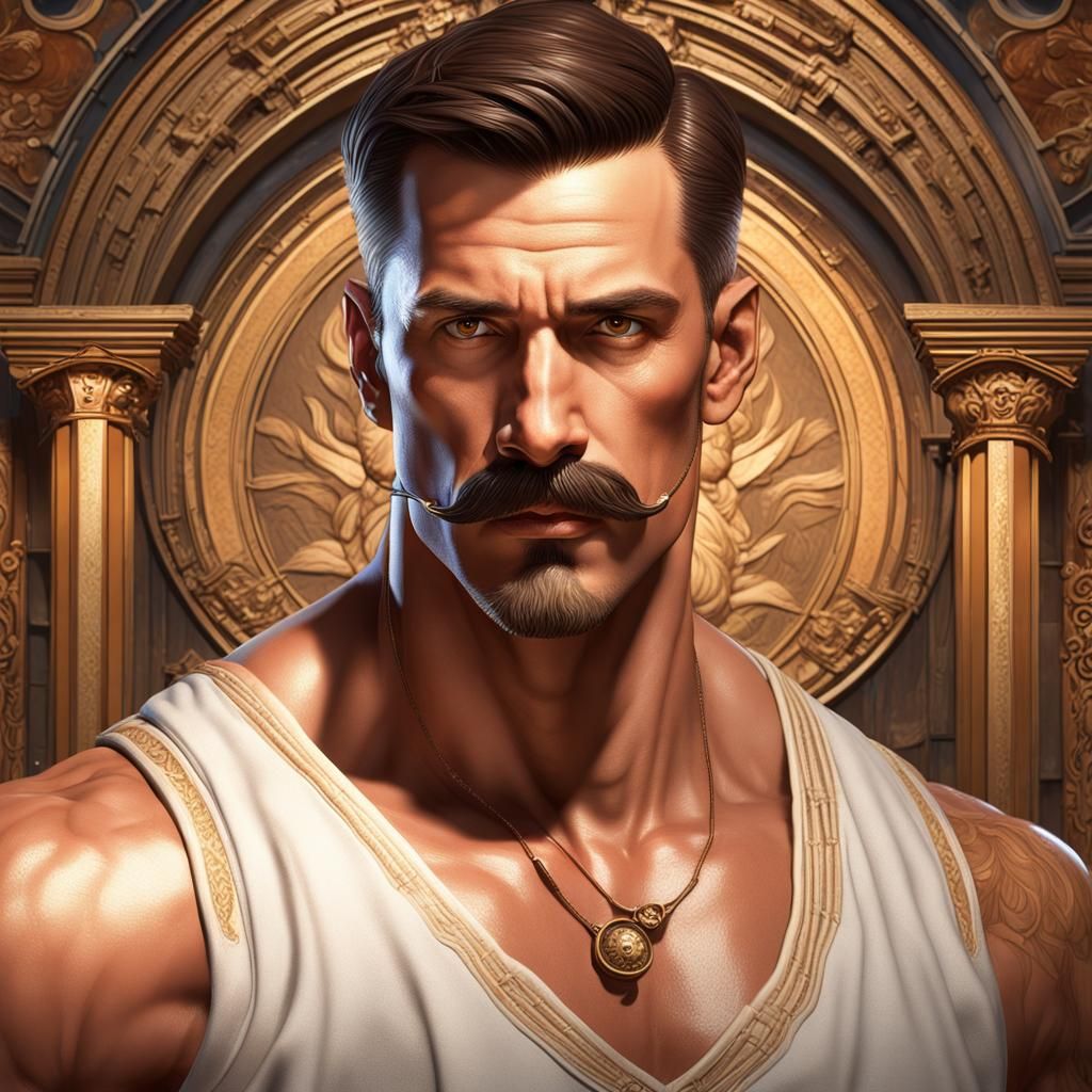 Muscular Man in J.C. Leyendecker Style