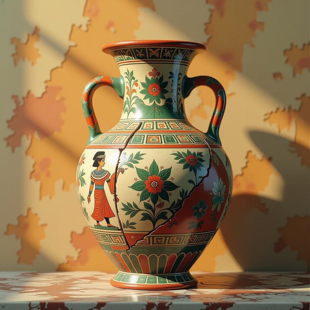 Hybrid Pottery Vase: Greek, Chinese, Renaissance, Egyptian S...