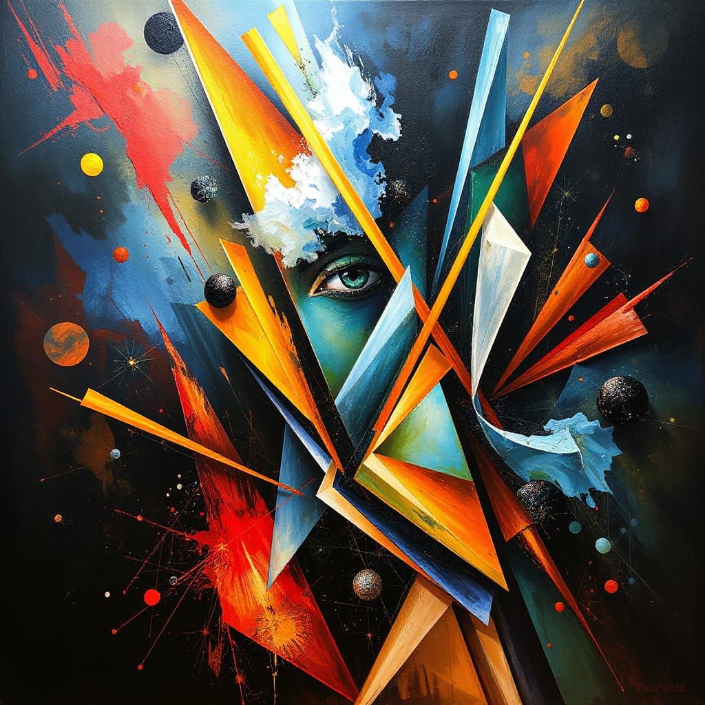 Fractal Angles: Expressionist Abstract Art Masterpiece