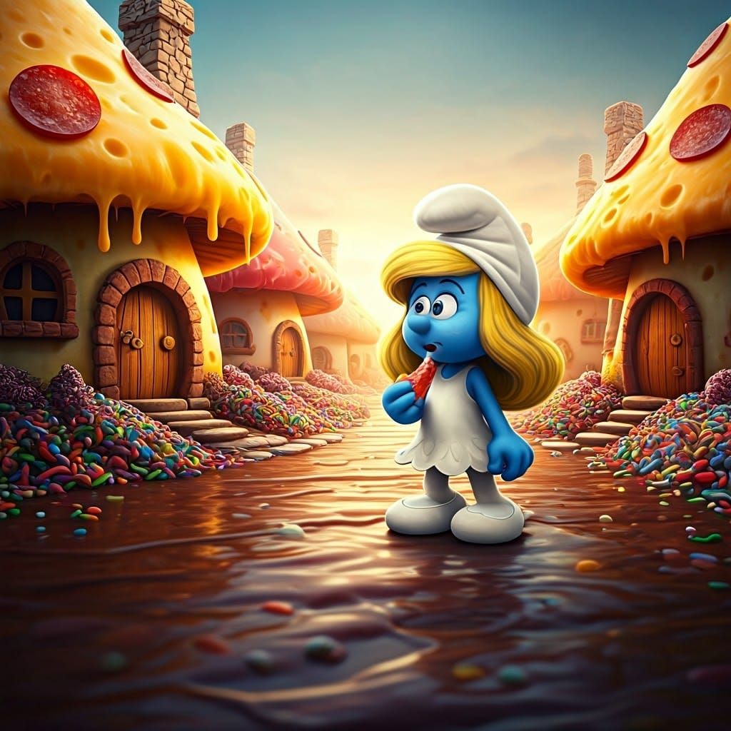 Smurf Village in a Whimsical Style