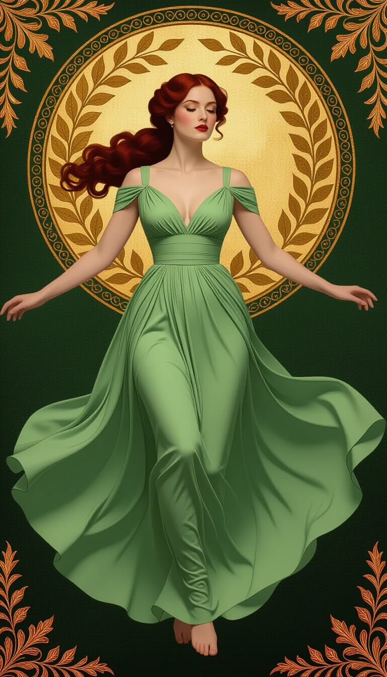 Voluptuous Woman in Baroque Style with Film Grain