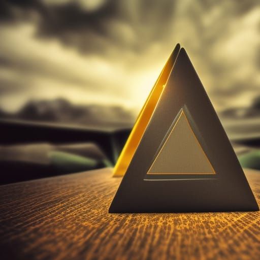 Solar Plexus Chakra: Hyperrealistic Tetrahedron with Electri...