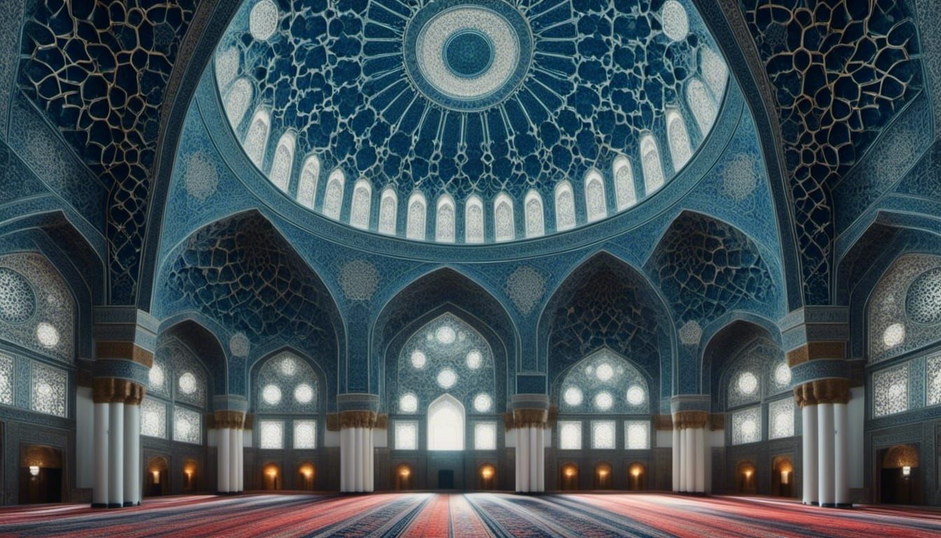 Indigo Indo-Islamic Dome in 8k Resolution