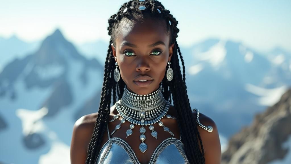 Radiant Woman in Liquid Metal Armor