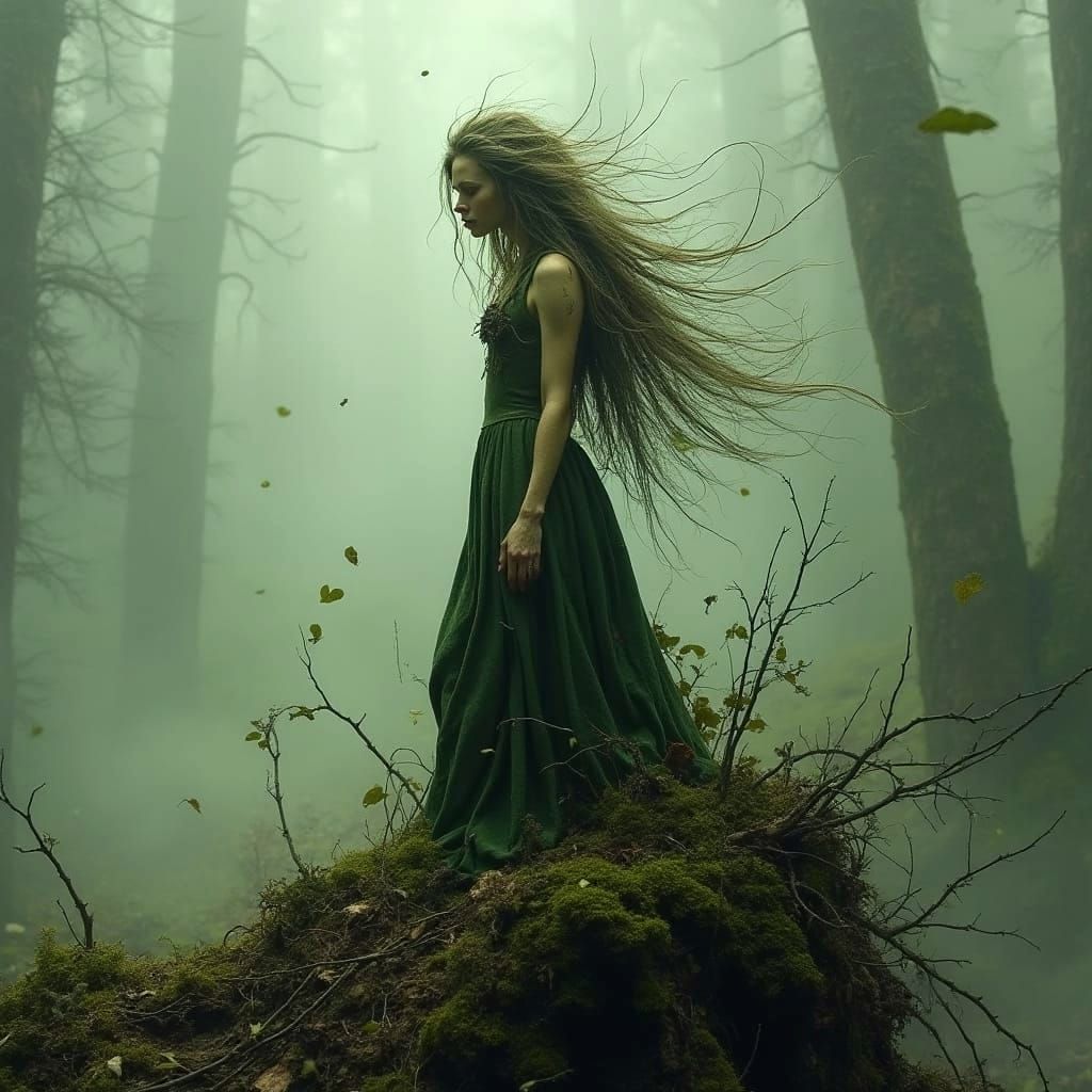 Mystical Wood Nymph Emerges from the Earth