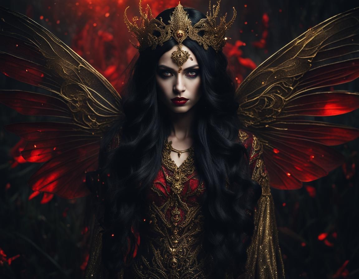 Sinister Dark Fairy Goddess Portrait