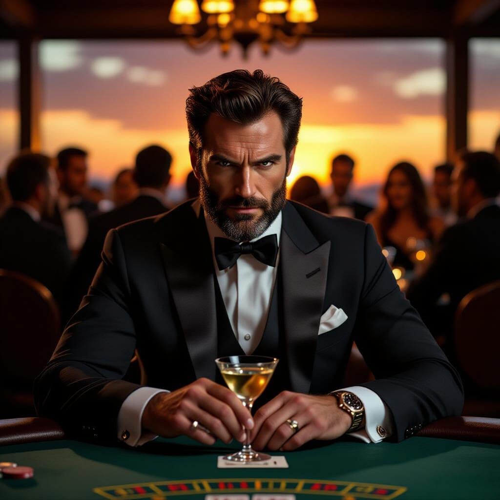 Wolverine in Tuxedo at High-Stakes Poker Game