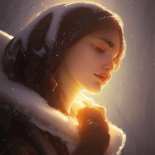 Winter Solstice Portrait in Art Nouveau Style