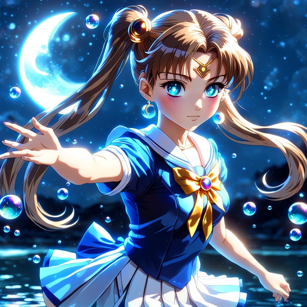 Anime Girl with Magical Powers and Sailor Outfit