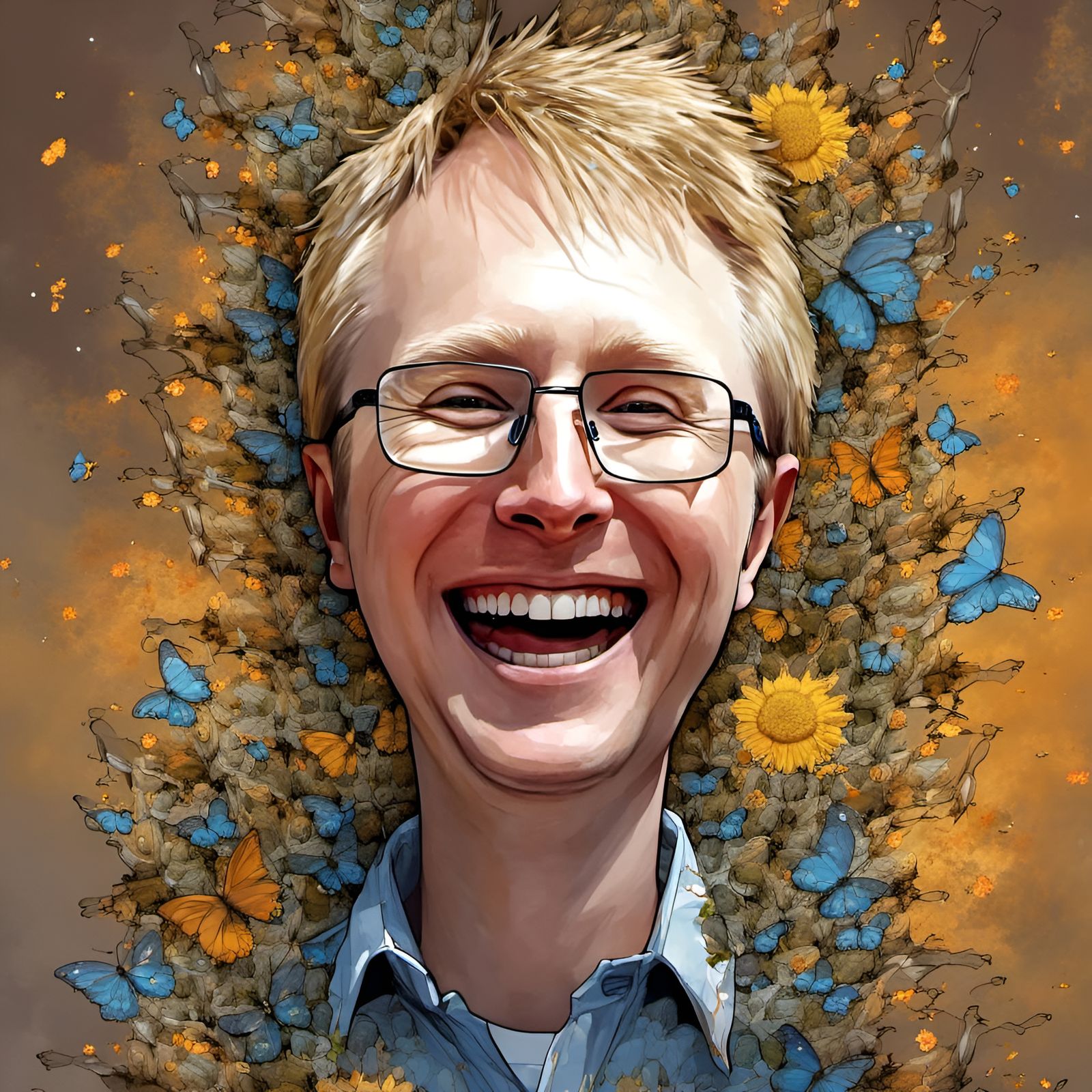 Happy Chibi Character on Sunny Day