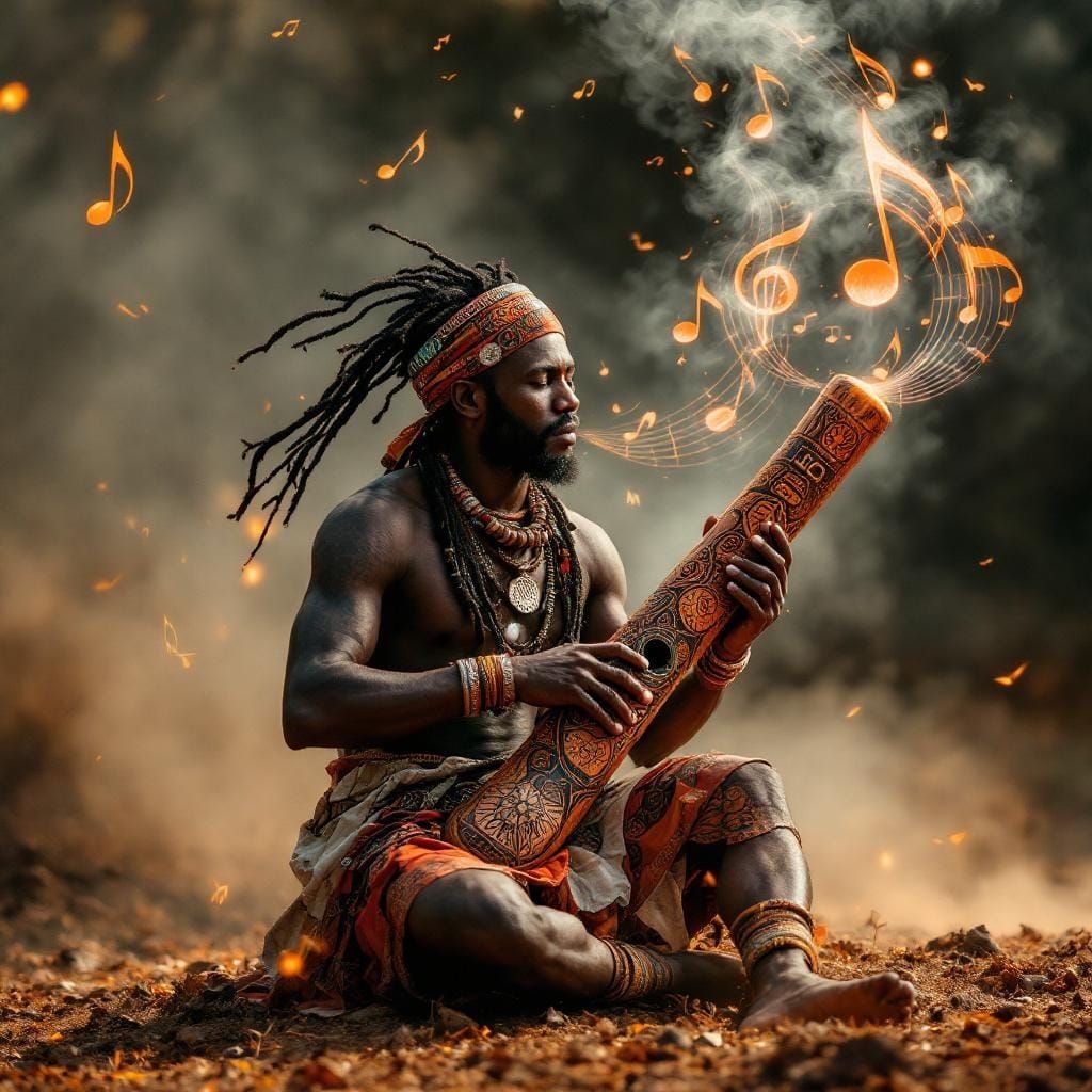 Aboriginal Musician's Dreamlike Outback Performance