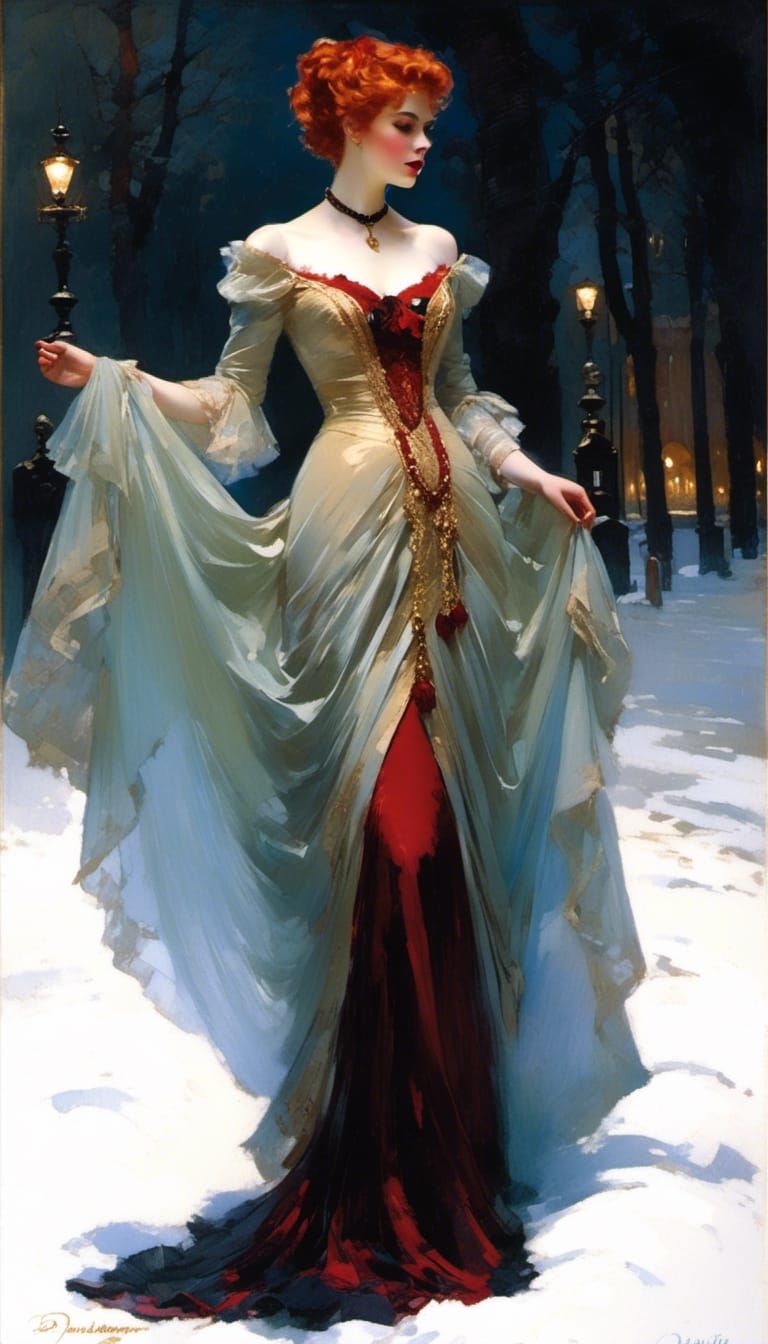 Victorian Vampire Mina Harker in Dreamy Vignettes