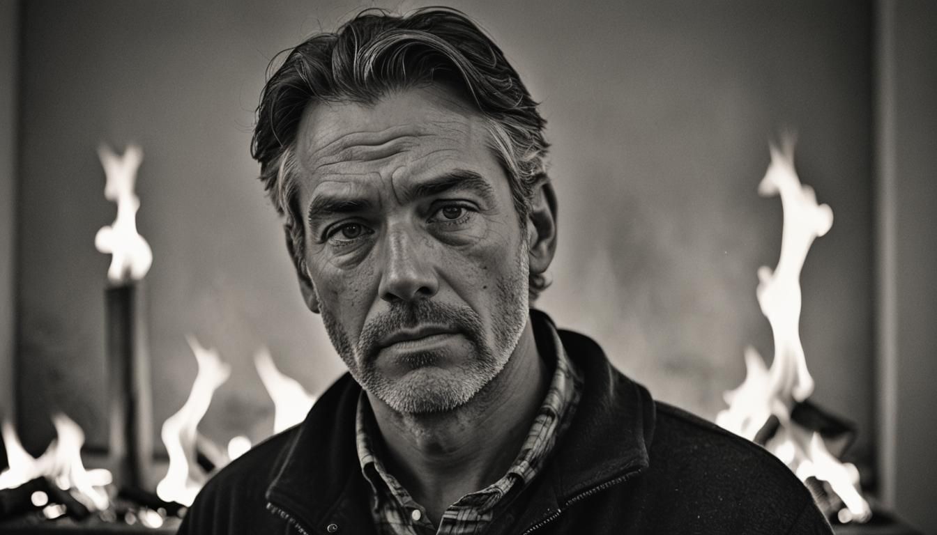 Sad Man Portrait in Camilla D'Errico Style