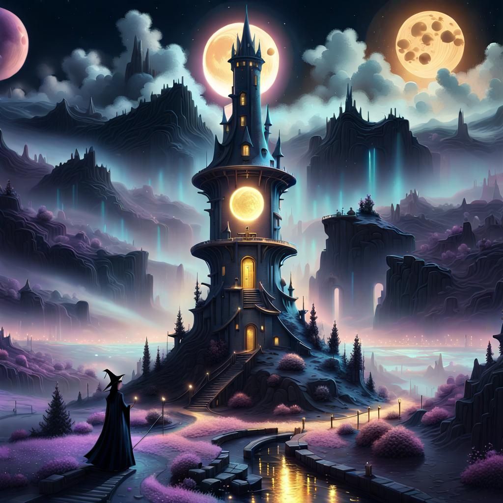 Moonscape and the mage's tower