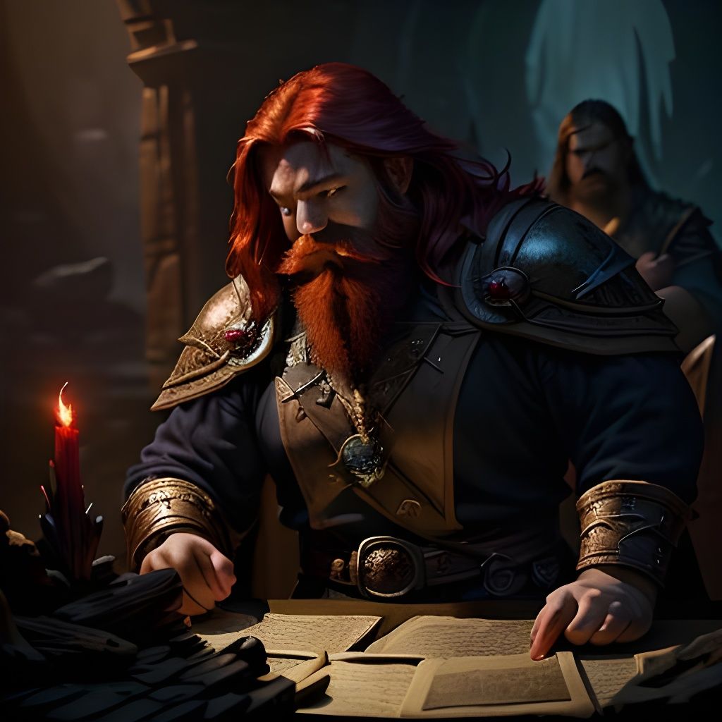 Dwarven Gunslinger in Dark Fantasy Style