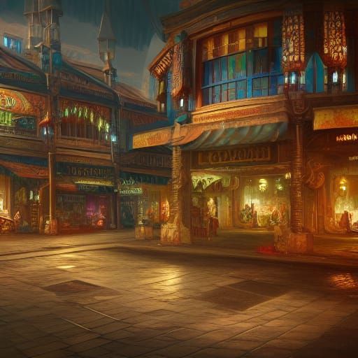 Sad Shopping Center: Detailed Matte Painting