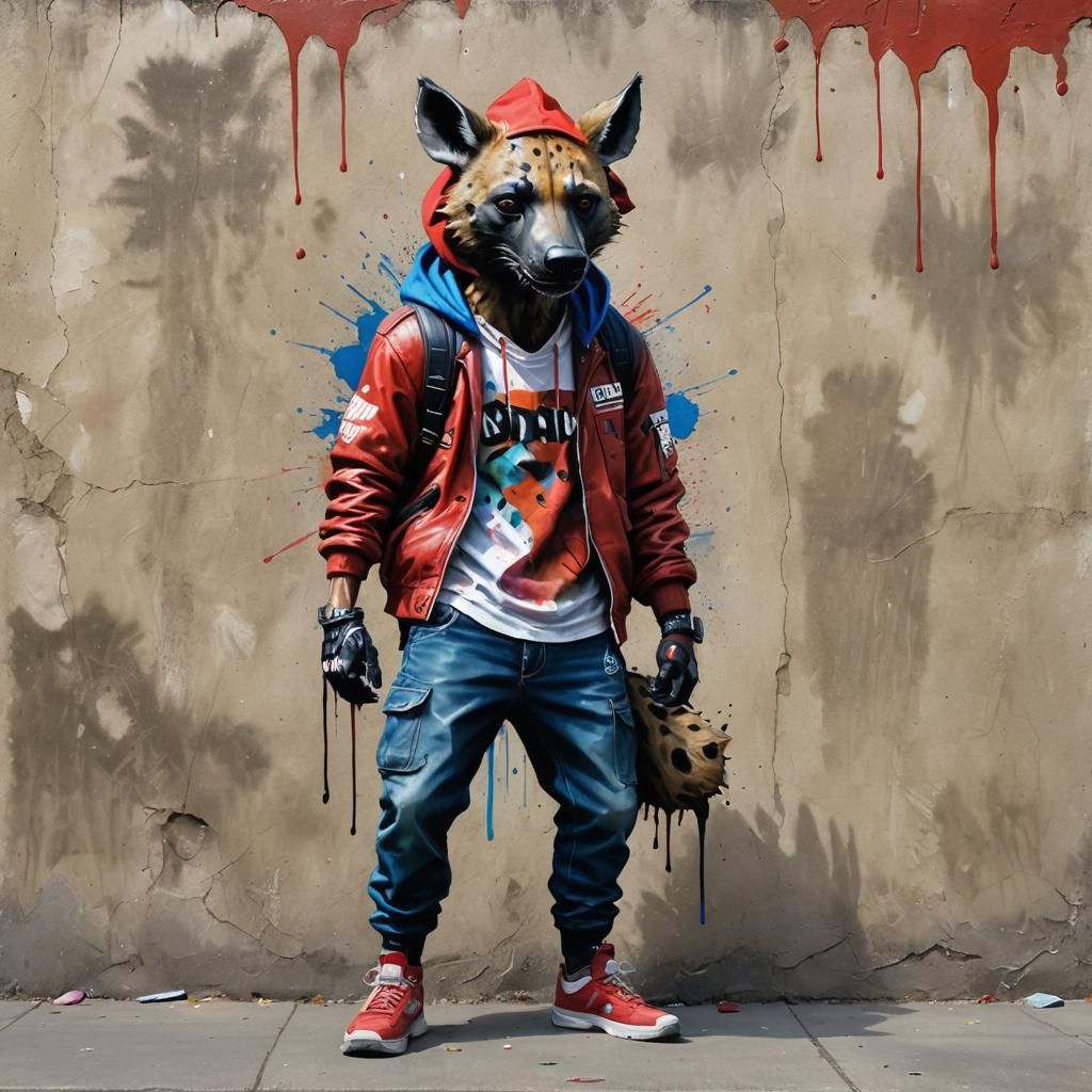 Hyena Graffiti Art in Fortnite Style