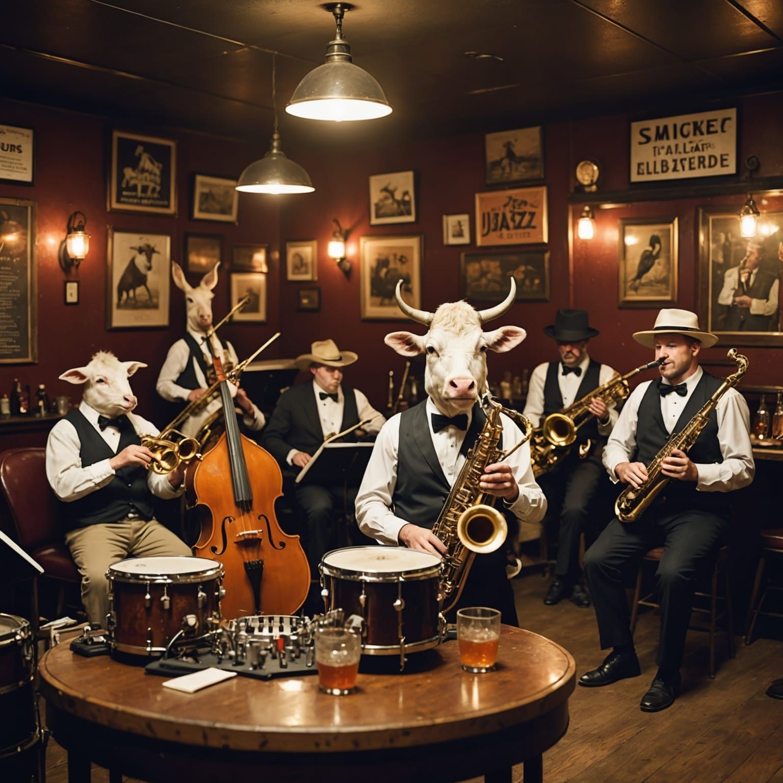 Farm Animals Jazz Band in Smokey Bar