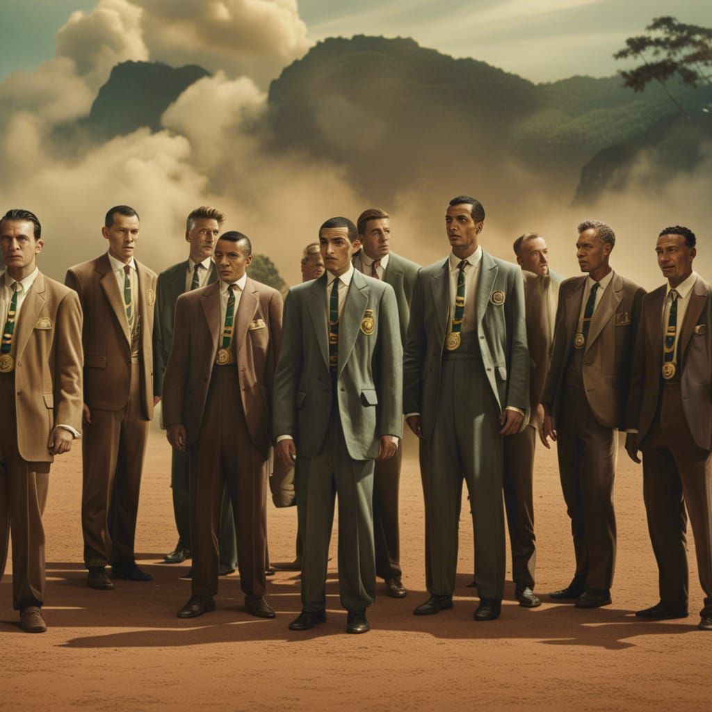 Brazil Soccer Team in Gangster Suits, 1950s