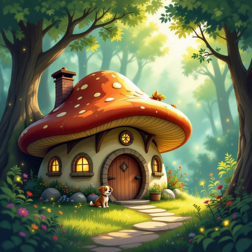 Cozy Hobbit Dwelling in Enchanted Forest