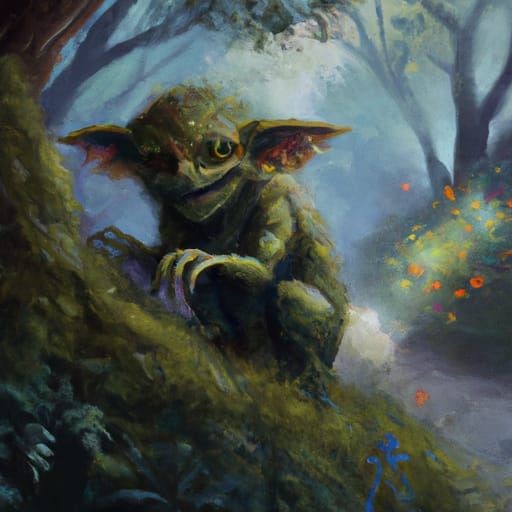 Ethereal Forest Monster in Misty Landscape