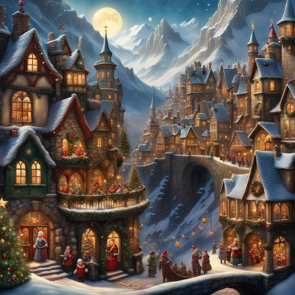 Epic Christmas Village in the Mountains, Inspired by Whimsic...