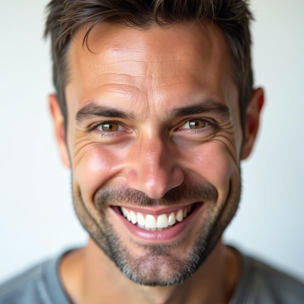 Portrait of Smiling Man with White Teeth