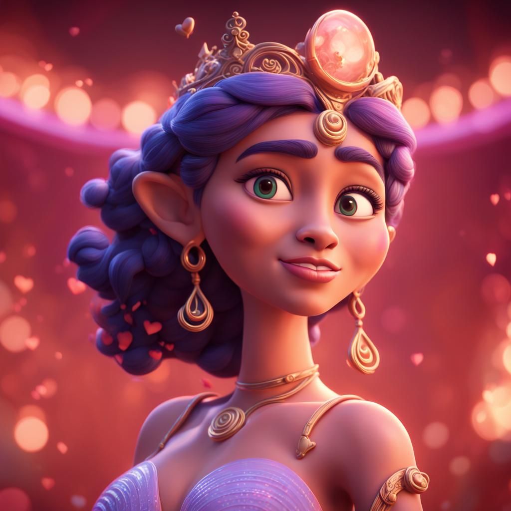 Love Goddess in Pixar-Style 3D Rendering