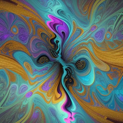 Iridescent Fractals Emerge in Swirling Vortex, Cinematic Sti...