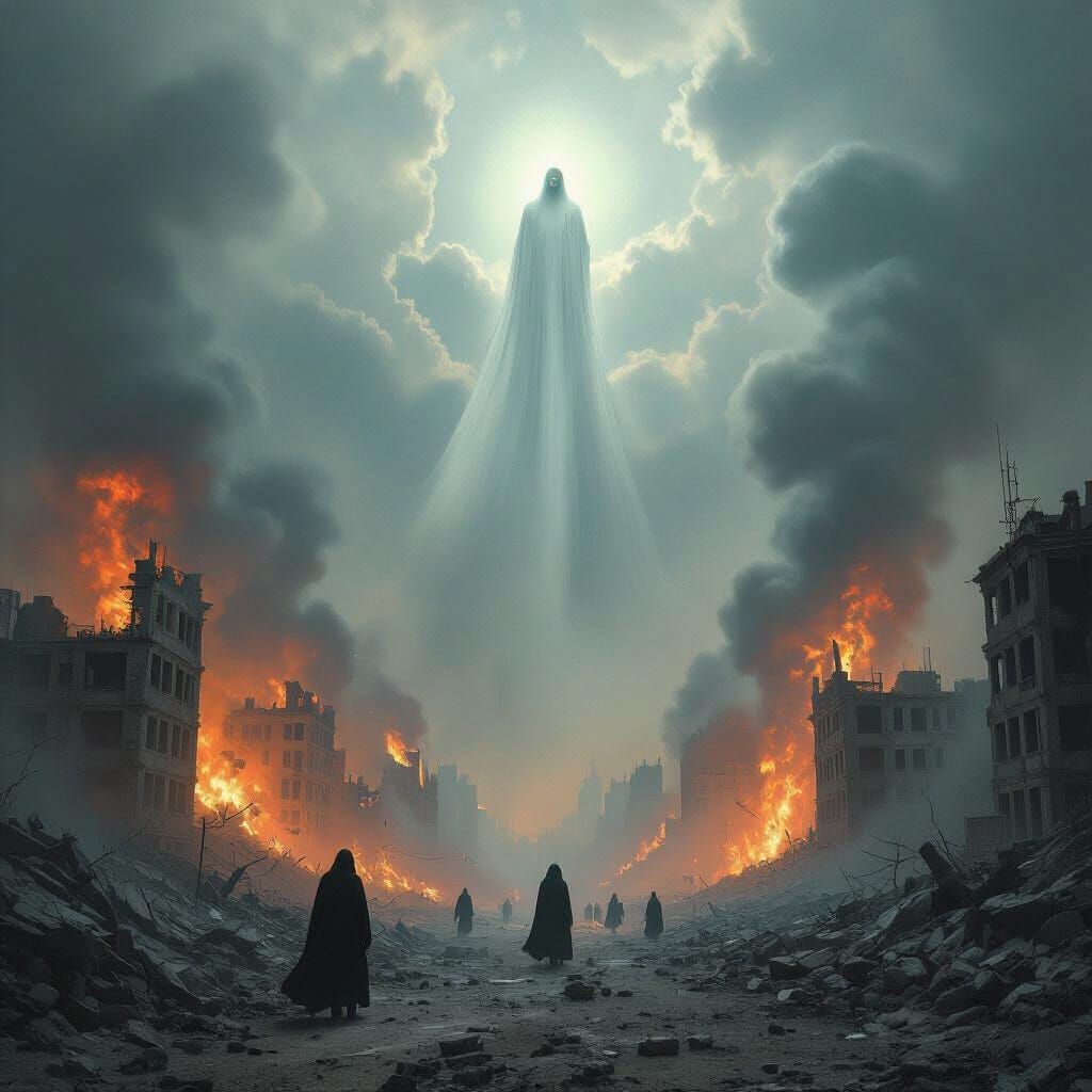 Dystopian Warscape: Cities Ablaze in Apocalyptic Art