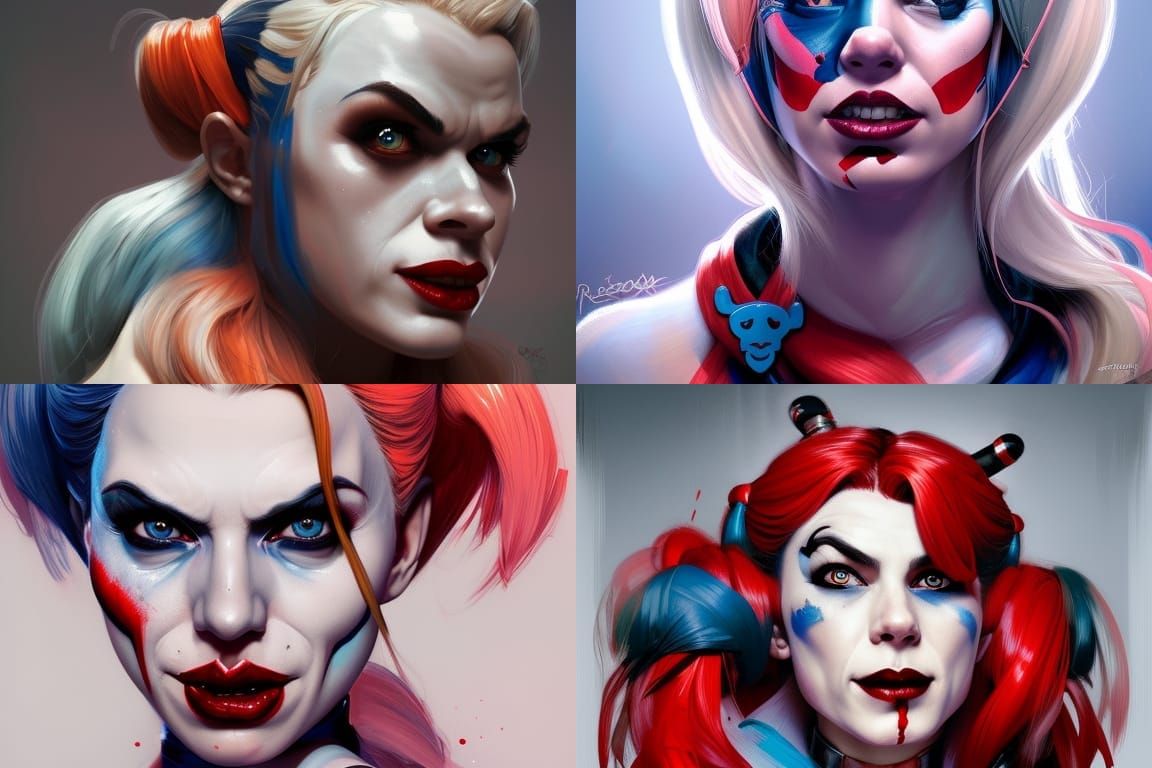 Harley Quinn Portrait in Artstation Style