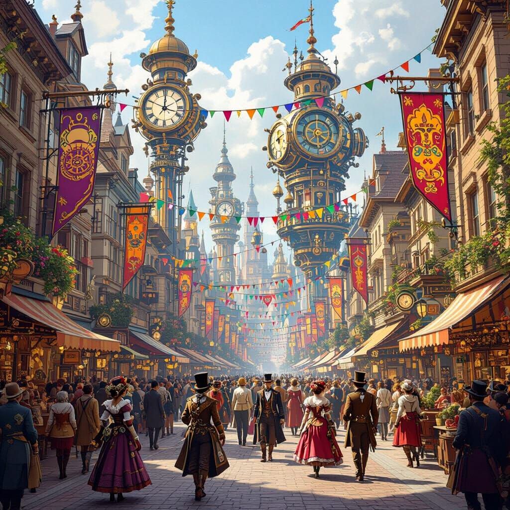 Whimsical Steampunk Festival of Mechanical Marvels