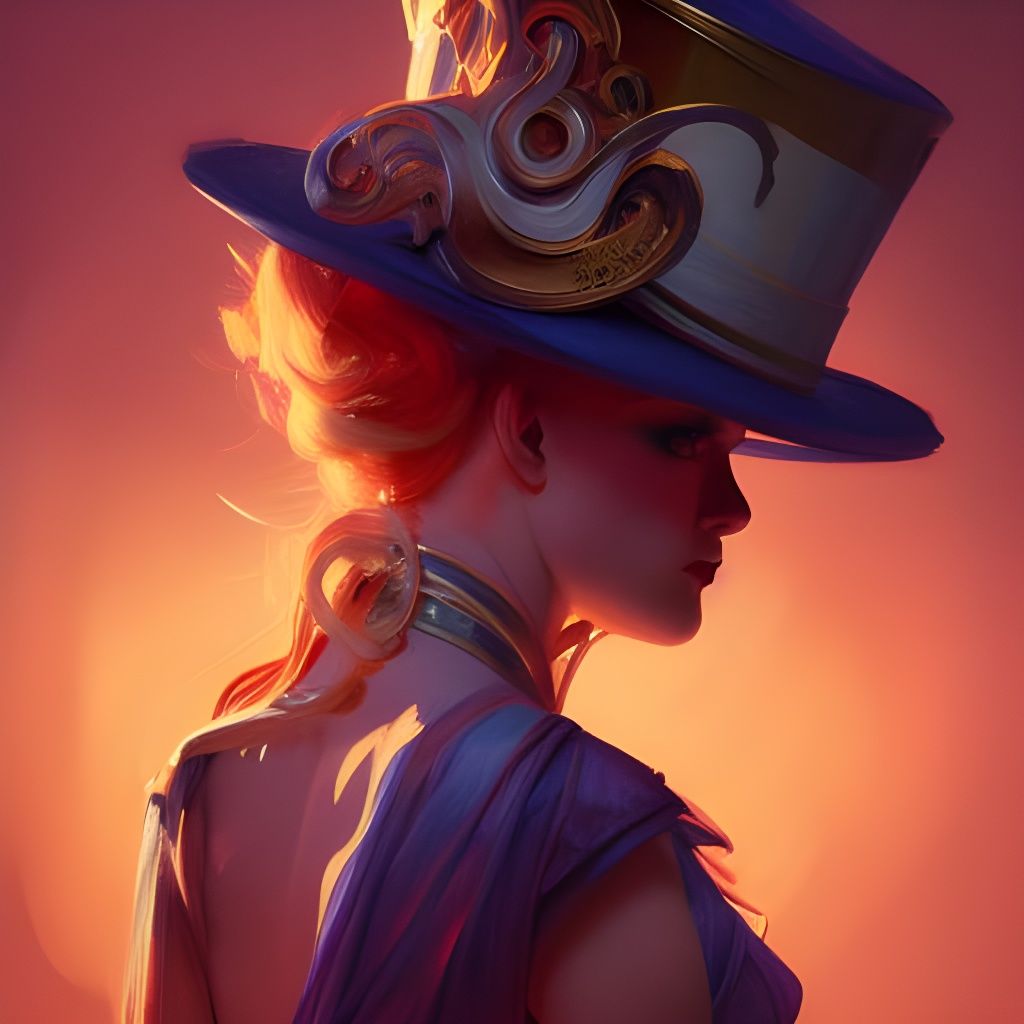 Circus Magician Girl Portrait in Hyperdetailed Style