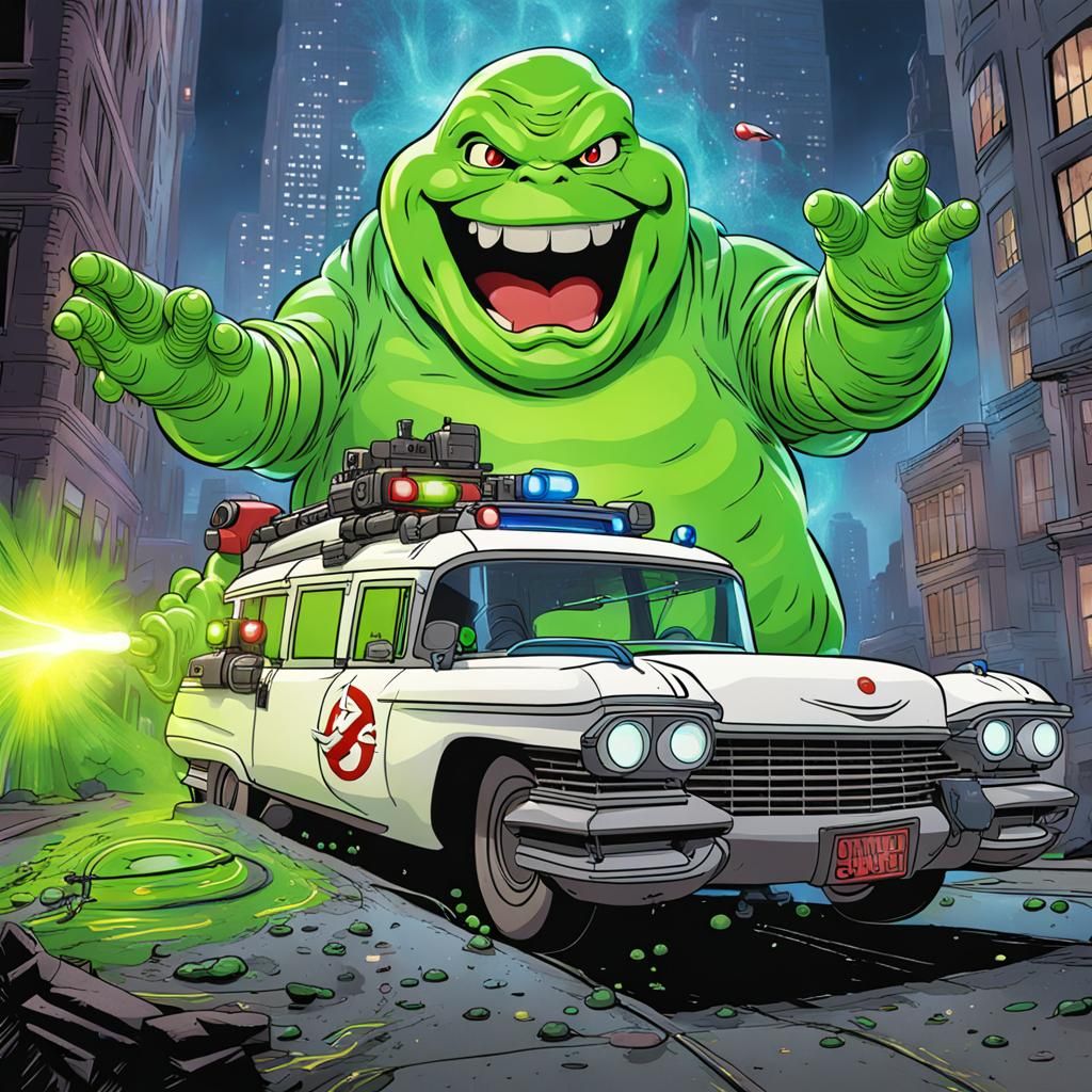 Ghostbusters Battle Slimer with Lasers