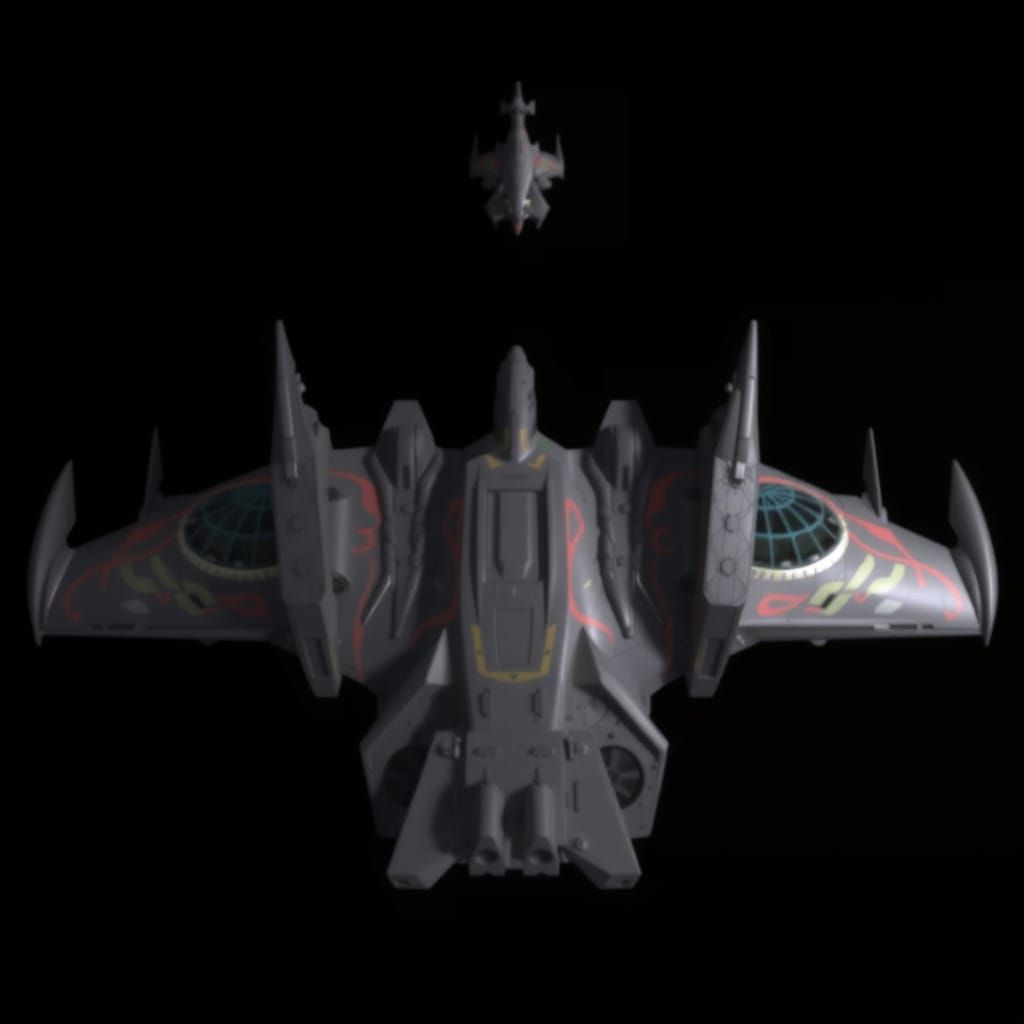 Cosmic Aviary: Futuristic Starship in Vibrant Nebula