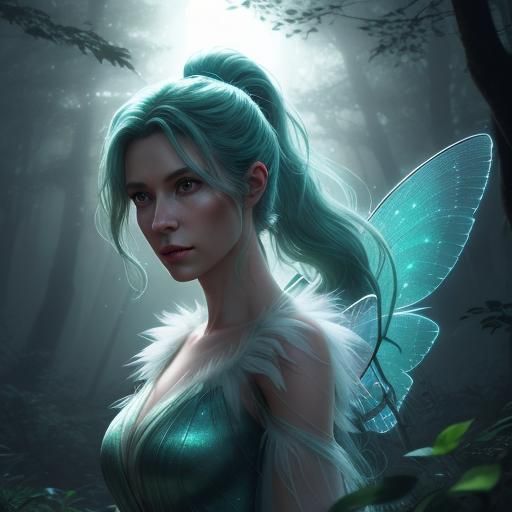Fairy Flight Through Moonlit Woods: Hyper-Realistic Digital ...