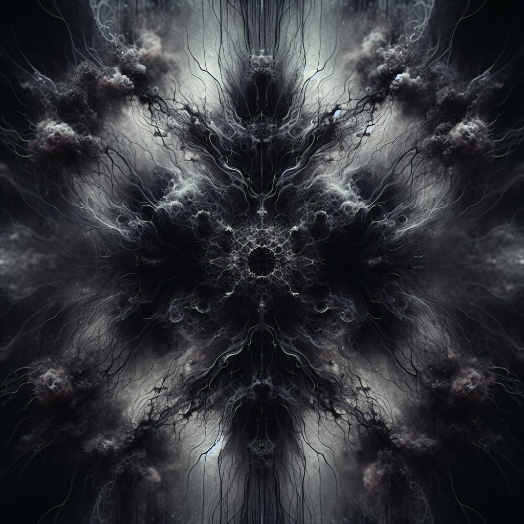 Symmetrical Mirrored Image with Organic Structures