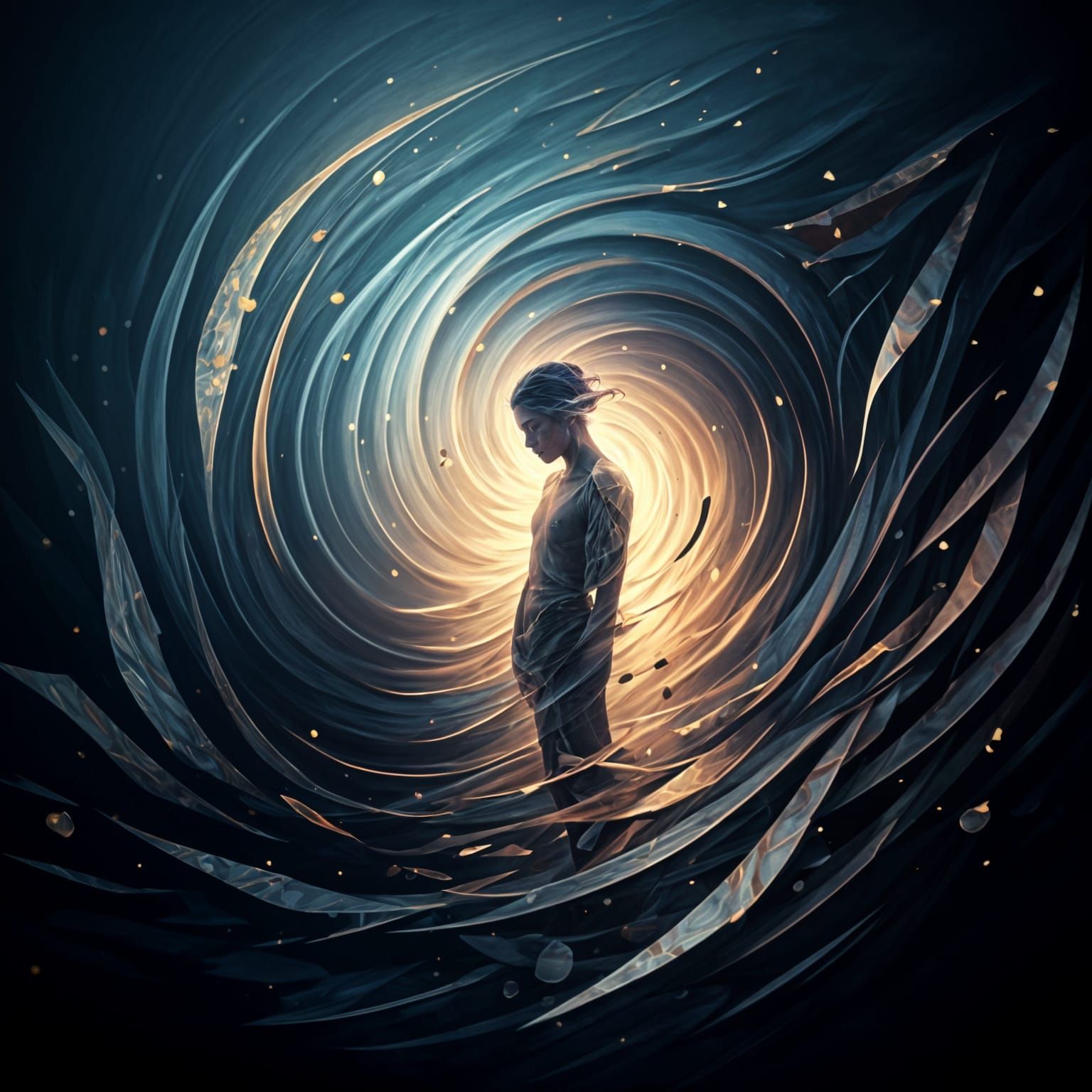 "An abstract composition that evokes a profound sense of lon...