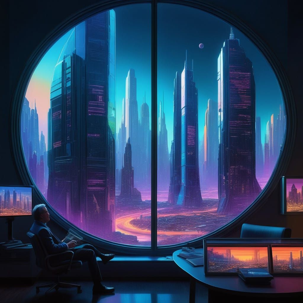 Asteroid Metropolis Unfolds in Dreamlike, Iridescent Hues