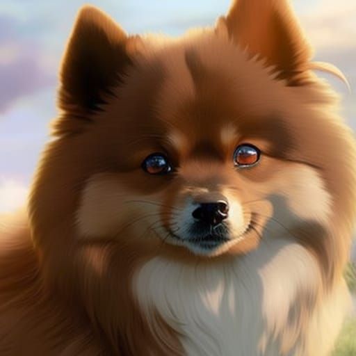 Studio Ghibli Style Pomeranian