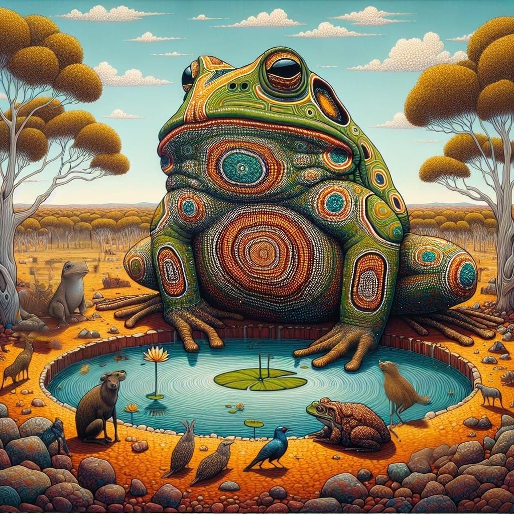 Giant Frog Fills Outback: Aboriginal Dreamtime Story