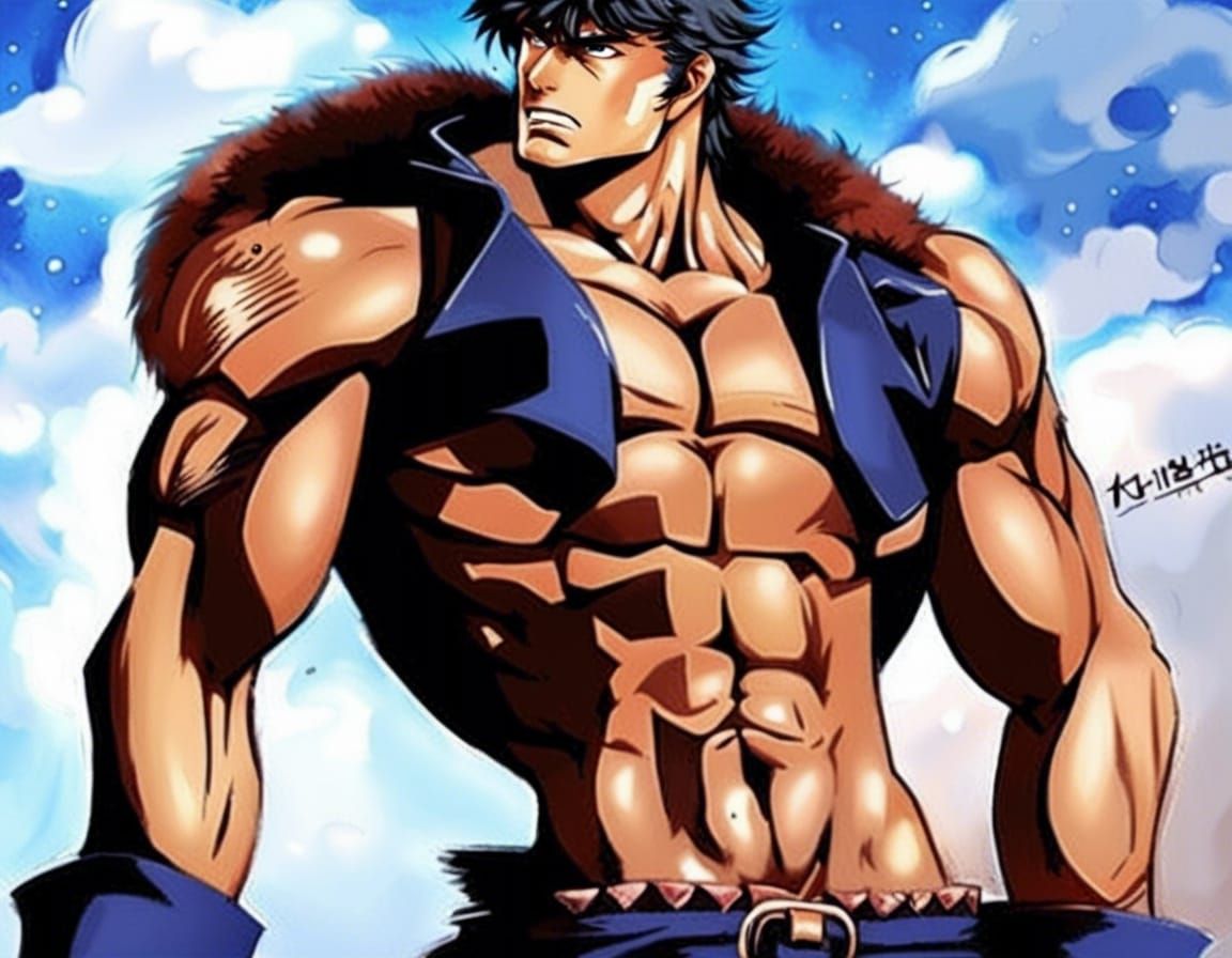 Dynamic Anime Style Portrait of Kenshiro