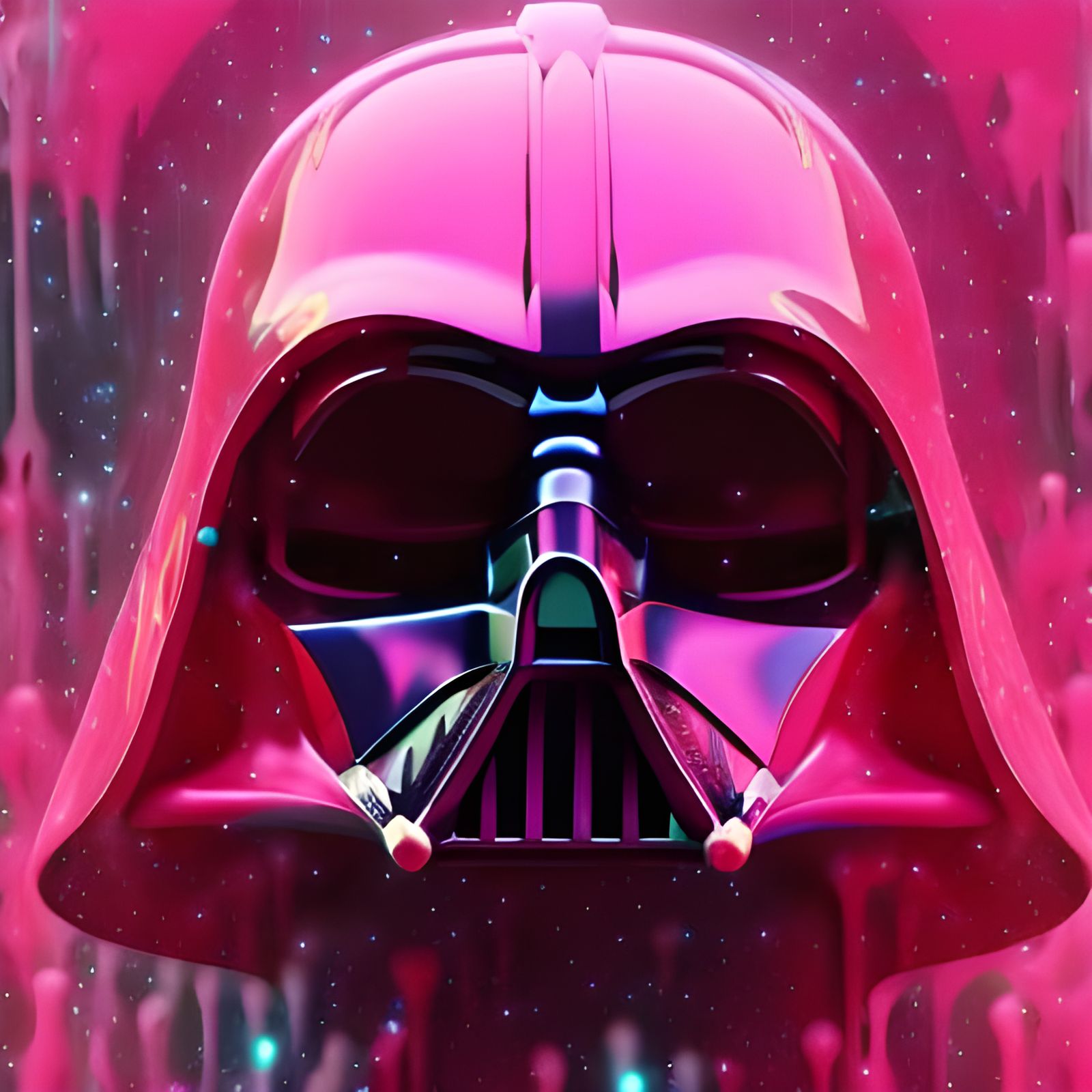 Vibrant Pink Darth Vader Helmet, Octane Render