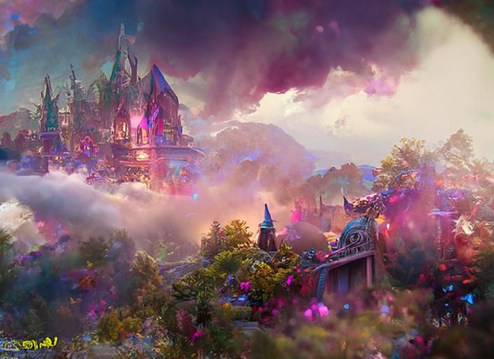 Ethereal Fantasy Castle in Hyperdetailed Digital Art