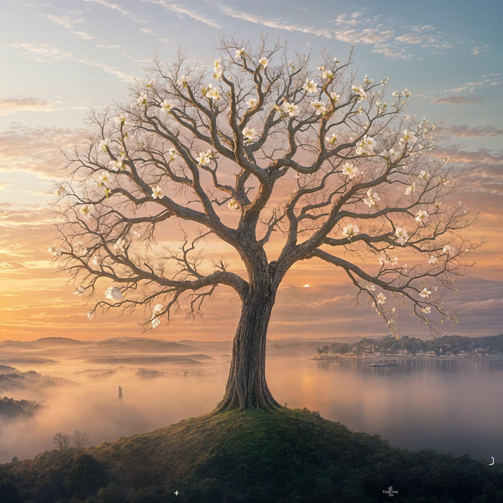 Majestic Tree of Life in Golden Dawn Light