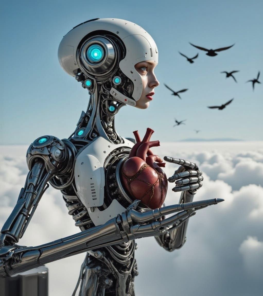 Android Reveals Human Heart in Biomechanical Style