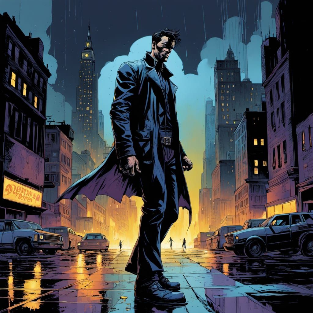 Grayson Robin Leaps Through Gotham in Comic Art Style