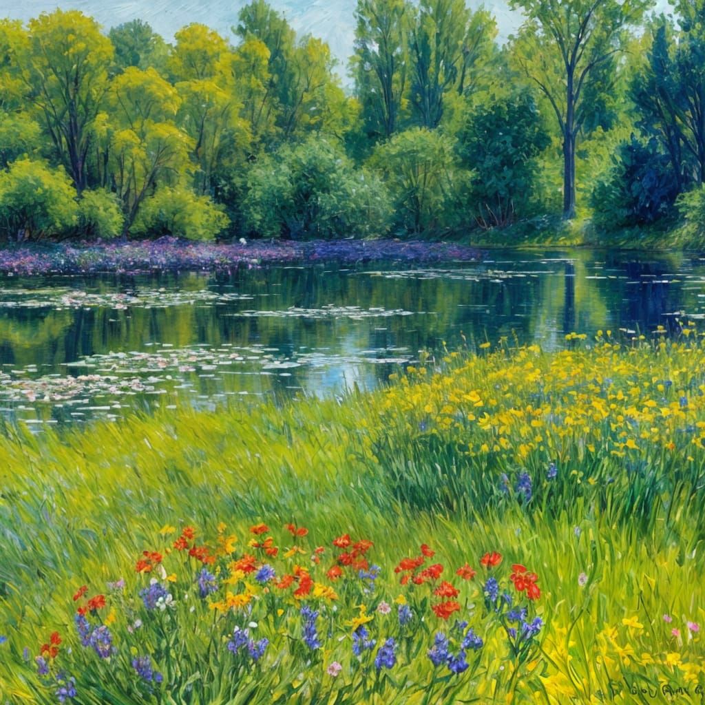 Blossoms Near the Water